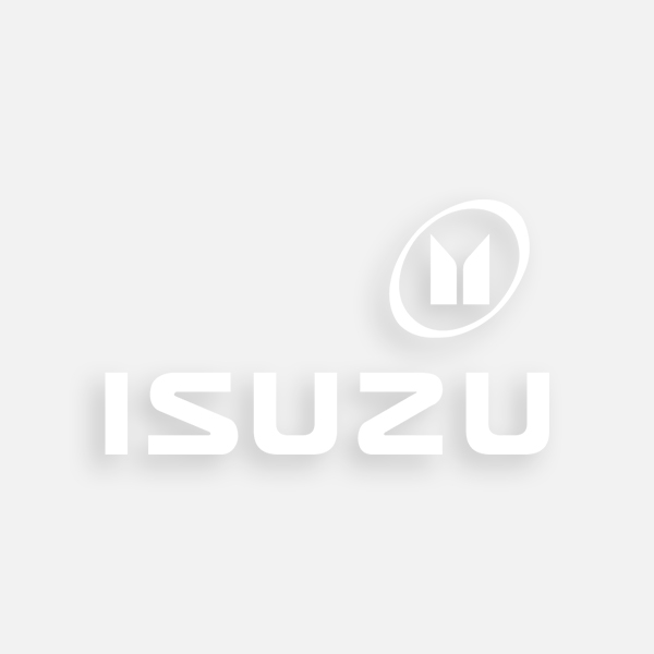 Isuzu Logo in white against a grey background